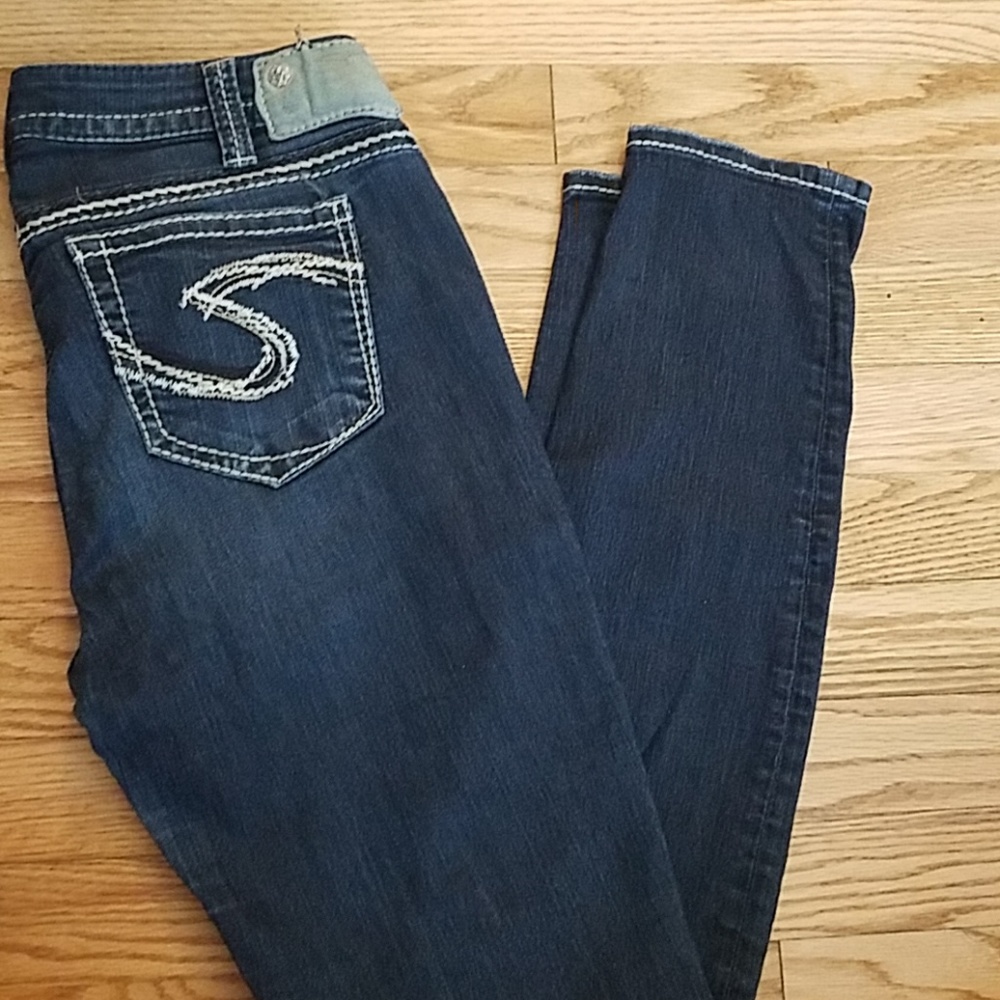 Silver Skinny Jeans. W31/L31.